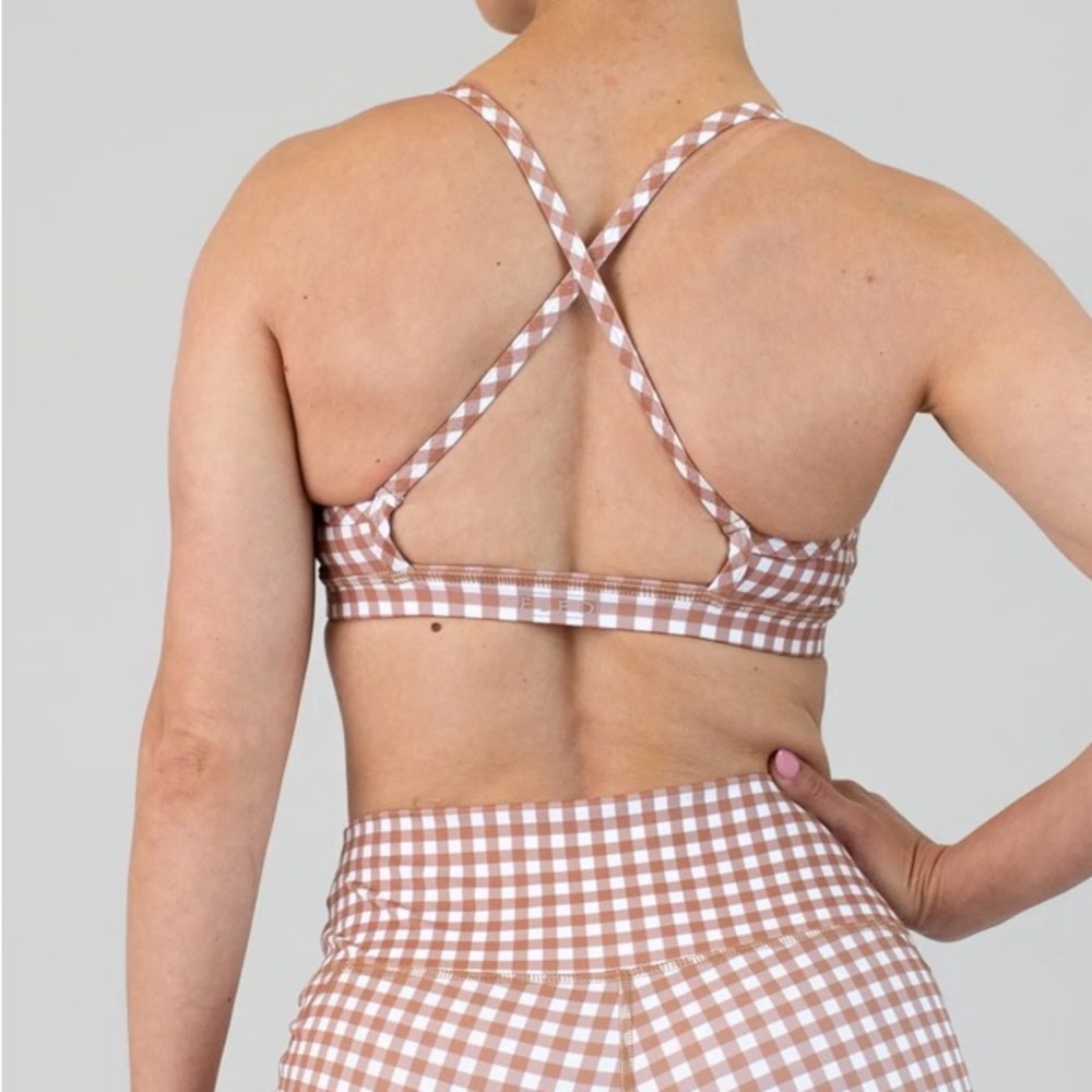 Checkered Cross-Back Bralette